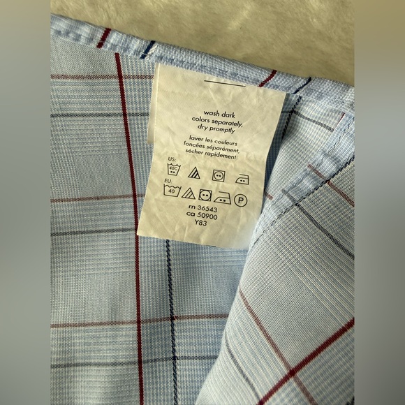 Van Heusen Men's Light Blue Plaid Dress Shirt - Picture 5 of 10